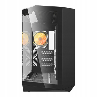 Корпус для ПК DarkFlash DY470 ATX Cube Case, 4 вентилятори ARGB, з ручкою