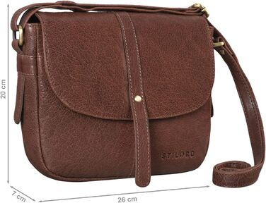 Стильна сумка-месенджер STILORD Kira з натуральної шкіри вінтаж, коричнева (Cognac/Maraska) - ідеальна для вечірок та повсякденного використання