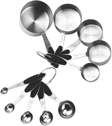 FBHappiness 1 Set Measuring Cup Tool, Stainless Steel Kitchen Cooking Spoon, Seasoning Spoon, Stainless Steel Flour, Practical Ingredient Spoon, Measures, Weight, Metal Dry Scoop
