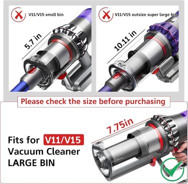 Замінний контейнер для пилу Dyson V11 V15 SV14 SV15 SV22 - аксесуар для пилососа, прозорий, надійний