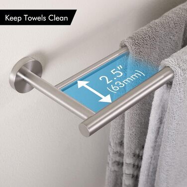 Тримач для рушників KES, подвійний, з нержавіючої сталі SUS304, 60 см, A2001S60