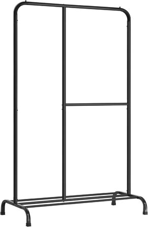 SONGMICS Clothes Rack, Clothes Rod, Holds up to 100 kg, with Adjustable Rod, for Bedroom, Living Room, Hallway, Black HSR103B01