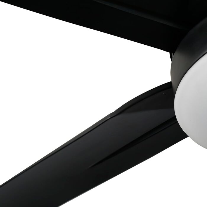 Стеляний вентилятор FINXIN з LED-лампою 132/122 см для спальні, вітальні, їдальні. Включає мотор, пульт керування (5 лопатей, чорний)