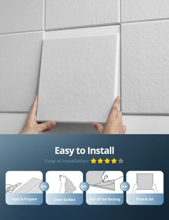 Самоклеючі акустичні панелі з фетру для звукоізоляції стін, стелі та дверей, 12 шт (30x30x0.9 см), 1.08㎡, темно-сірі — шумопоглинаючі плити для студії, вітальні та офісу