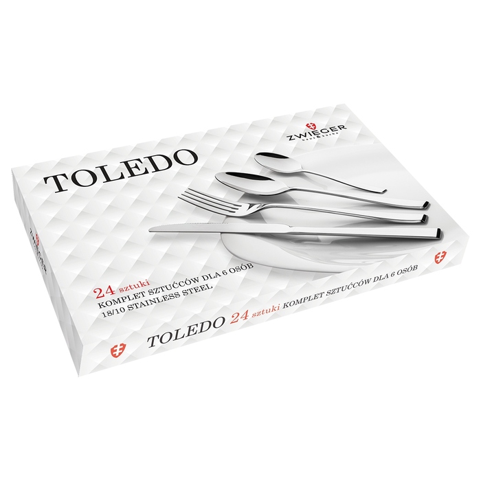 Набір столових приборів Zwieger Toledo, 24 предмети, нержавіюча сталь, високий глянець