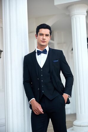 Метелик чоловічий HISDERN однотонний, регульований, для вечірки та весілля, темно-синій