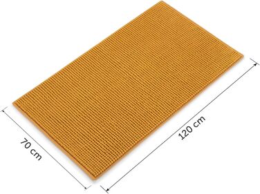 Килимок для ванної Blumtal Chenille 40x60 см - сертифікований Oeko-TEX, антиковзкий, для ванної кімнати, сірий (Spicy Mustard - жовтий)