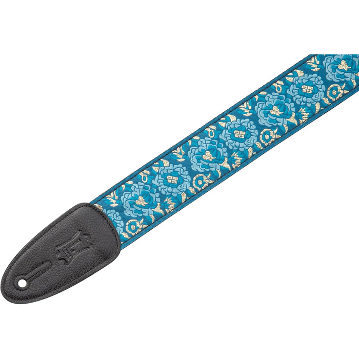 Гітарний ремінь Levy's Leathers M8AS-BLU з дзеркальним малюнком, синій