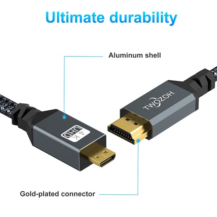 Кабель Micro HDMI - HDMI 7,5м, High-Speed, плетіння, 4K/60Hz, 1080p, 1 шт.