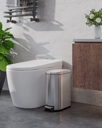Набір металевих смітників GarveeHome (50л + 10л) з педаллю та кришкою, кухонне відро зі сталі з внутрішнім контейнером, колір нержавіюча сталь