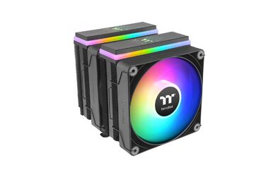 Thermaltake ASTRIA 600 ARGB - Потужний кулер CPU з двома баштами, 2x120mm PWM вентилятори, 6 теплових трубок Direct Contact, 265W TDP, тихий (26,8 dBA), 5V ARGB Sync, підтримка Intel LGA1851/1700, AMD AM5/AM4
