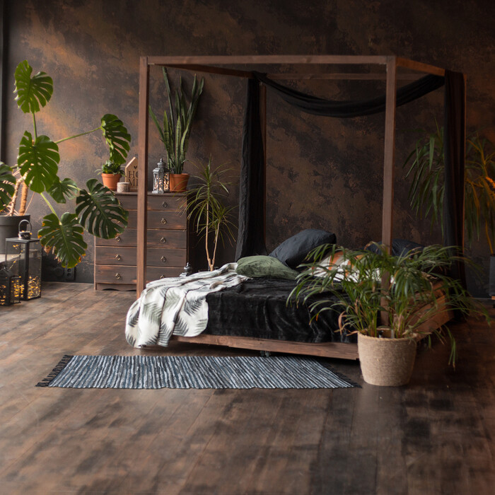Relaxdays Leather and Cotton Patchwork Rug
