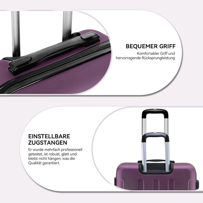 Чохол-валіза Beibye з кодовим замком, 4 колеса (чорний, фіолетовий, 66 см)