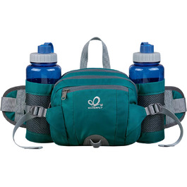 Гірчатка WATERFLY з тримачем для пляшки, регульований ремінь, поясна сумка для собак, кишеня для телефону, водонепроникна, для піших прогулянок, подорожей, кемпінгу (зелена)