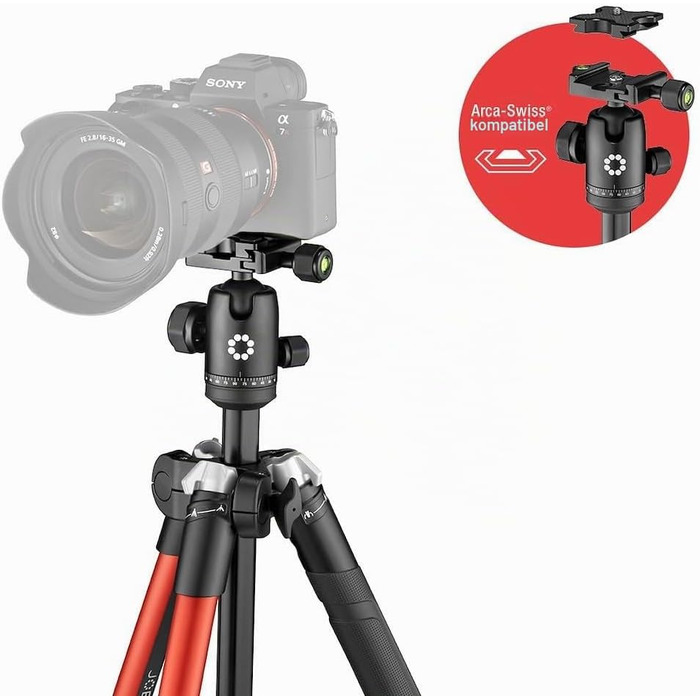 Штатив-трипод JOBY RangePod червоний алюмінієвий для смартфона та камер (DSLR, CSC, бездзеркальних) з кулястою головкою, затискачем та сумкою для влогерів, TikTok та YouTube