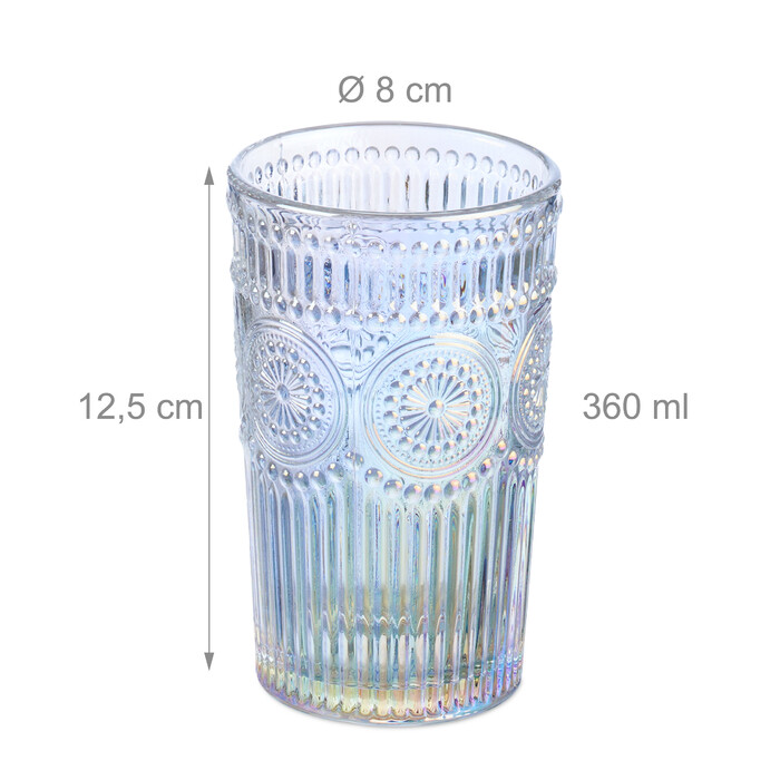 Relaxdays Vintage-Style Drinking Glasses, Set of 4