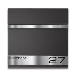 Поштова скринька Metzler Premium з газетницею Anthrazit (Антрацит) та іменним шильдиком - настінна, з нержавіючої сталі V2A з порошковим покриттям RAL 7016, модель Stencil