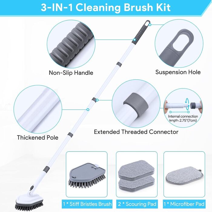 Bathroom Cleaning Brush with 52