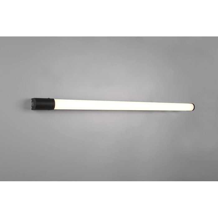 Trio Leuchten LED Bathroom Wall Light Piera 284074206, colored plastic, includes 8 Watt LED, switch, socket, (Matte Black, Width 119cm)