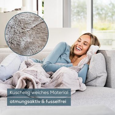 Електрична ковдра Beurer HD 150 XXL Nordic: 200x150 см, 6 температурних режимів, автоматичне вимкнення, машинне прання, тепла пухнаста текстура, колір тауп