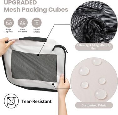 Органайзери для валізи Prezon, набір 8 шт., легкі, для подорожей, кремового кольору