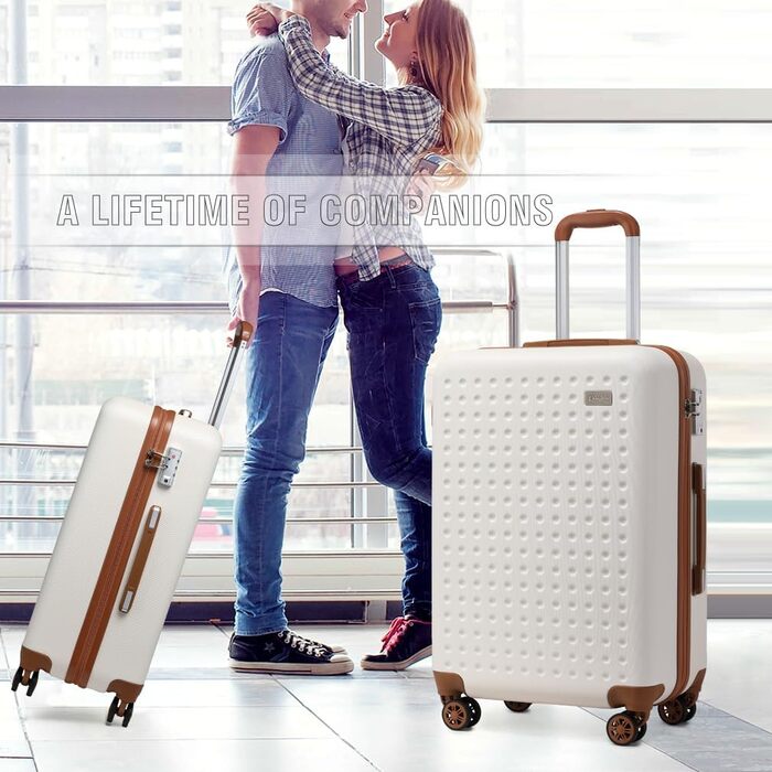 Чемодан-тележка KONO з жорсткою оболонкою, 76 см, 100 л, білий