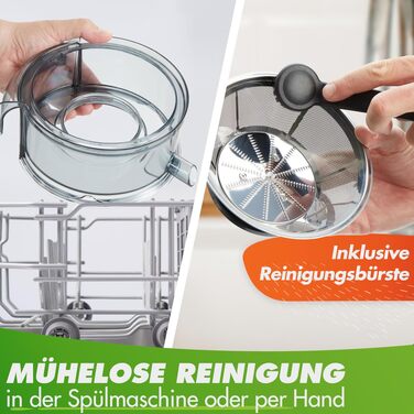 Центрифужна соковижималка Nutrilovers QUICK-JUICER MAX для овочів та фруктів, 800 Вт, XXL завантажувач, сталевий фільтр, зовнішній контейнер для м'якоті, BPA-free, з пляшкою та книгою рецептів