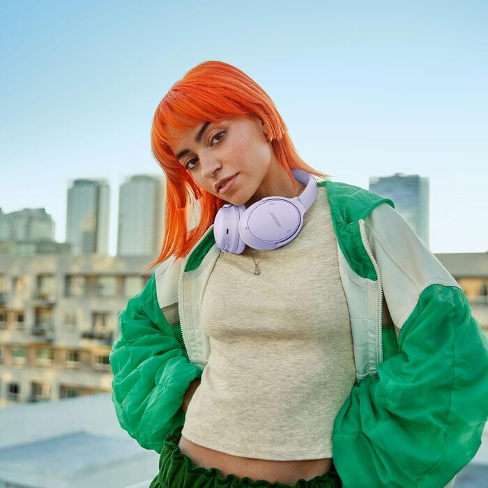 Борінг QuietComfort Бездротові навушники з мікрофоном та шумозаглушенням, Bluetooth, Over-Ear, до 24 годин роботи від акумулятора, світло-ліловий - Лімітована серія