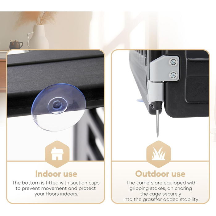 Клітка-манеж для собак Deluxe, 61 см, 4 панелі, чорний пластик. Зручна, складана, з дверцятами. Підходить для цуценят та маленьких собак.