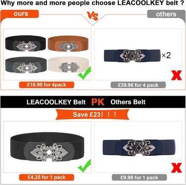 Жіночий еластичний пояс LEACOOLKEY 80 см: широка смугаста модель для суконь, чорний, коричневий, сірий, бежевий