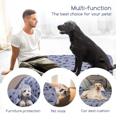 М'яка флісова ковдра для собак та котів Nobleza 120x100 см - тепла, миюча, для тварин