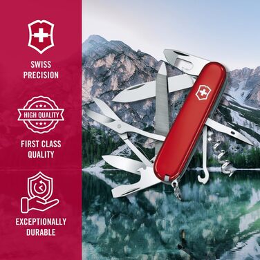 Швейцарський ніж Victorinox Mountaineer, мультитул, 18 функцій, з лезом, відкривачкою для пляшок та консервів, червоний