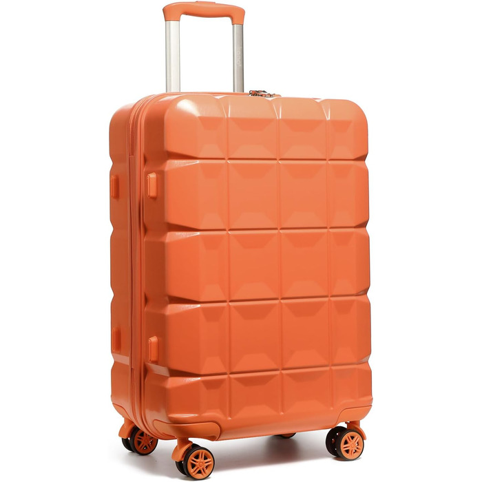 Валіза KONO середнього розміру на 4 колесах, 62x43x26 см, з TSA замком, ABS, помаранчевий