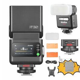 Спалах Godox iT32 TTL з X5 бездротовим випускачем та дифузором, 2.4GHz, HSS 1/8000s, GN18