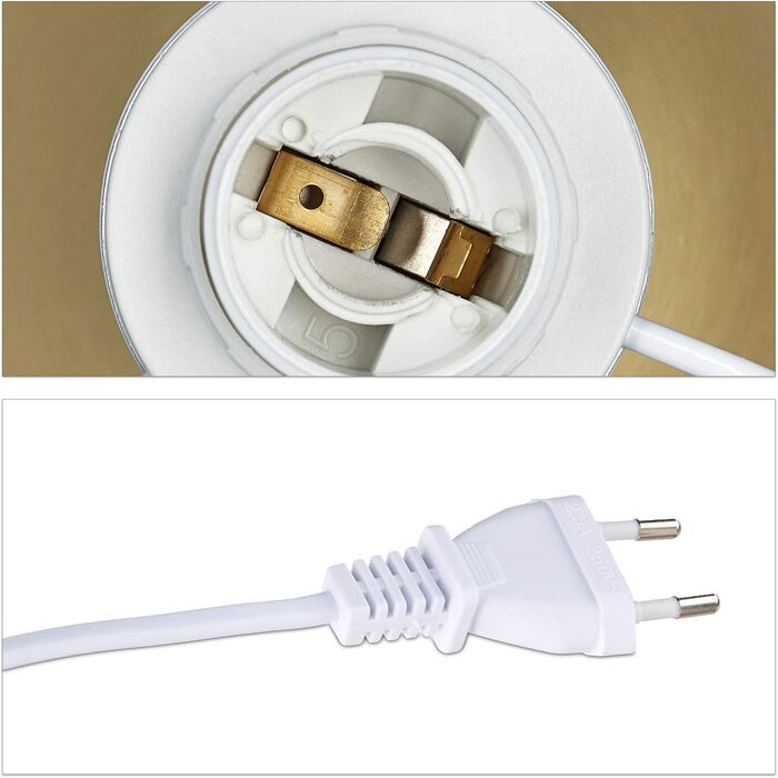 Настільна лампа Relaxdays з торканням, регульована яскравість, сучасний дизайн, 3 режими, E14, з кабелем, 33,5 x 18 см, латунь