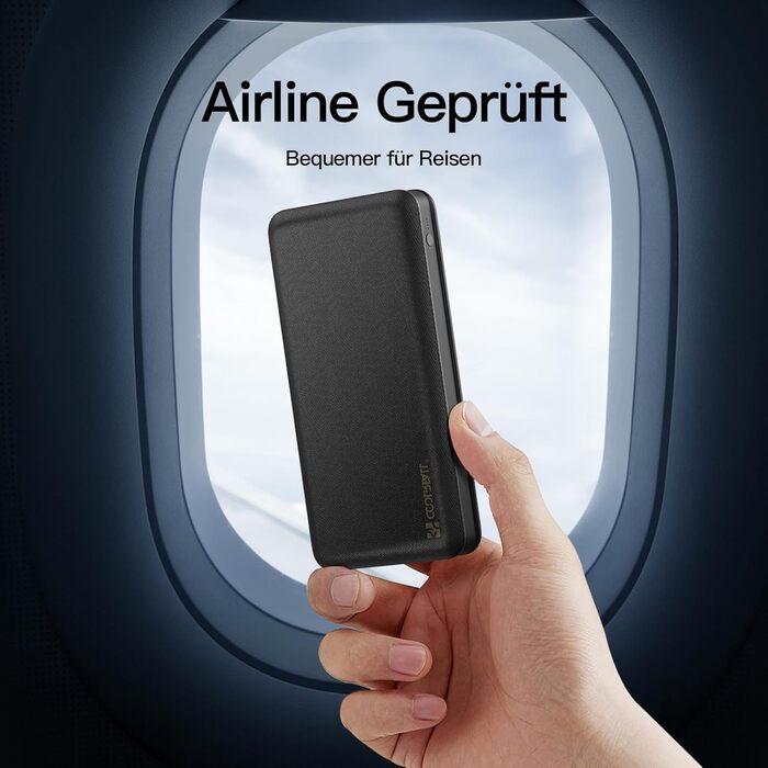 Powerbank CoolReall 20000 mAh: портативний зарядний пристрій з USB-C (вхід/вихід) та 2 USB, чорний