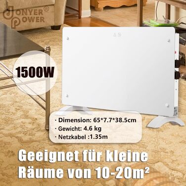 Конвектор DONYER POWER 2000W з склопанеллю, ультратонкий, настінний/підлоговий