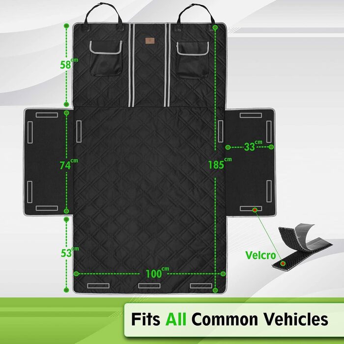 Захисний чохол на сидіння для собак AMZPET – водонепроникний, антиковзкий, стійкий до подряпин, міцний, 56 x 45 x 122 см, для маленьких автомобілів (купе або хетчбек), степене дизайн