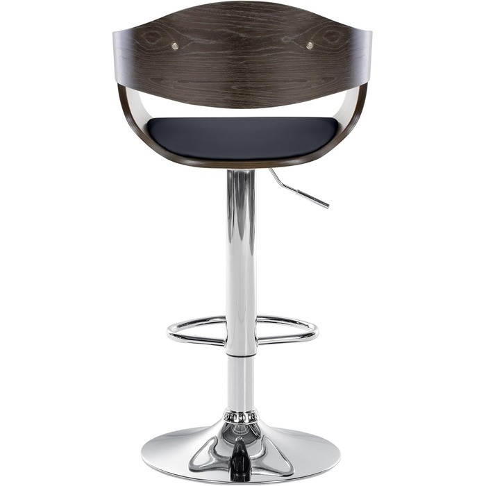 Kingston Adjustable Bar Stool with Faux Leather Seat - Black/Gray