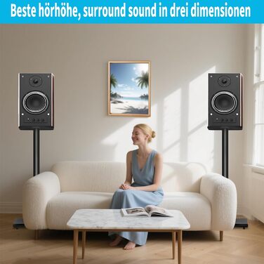 Підставка для акустики, регульована висота, 1 пара, для сателітної та поличкової акустики, до 5 кг, з кабелепроводом (SB-202-висота не регулюється)