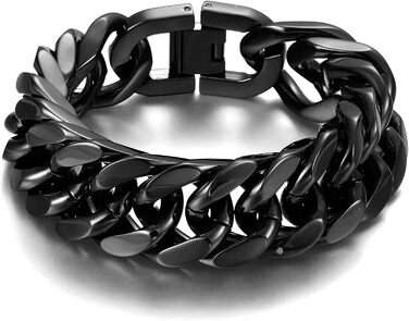 Чоловічий браслет з нержавіючої сталі, панцерна ланцюг, 8/12/17 мм, кубинський стиль, подарунок для чоловіків та хлопців, 18/20/22 см