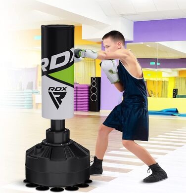 Дитячий боксерський мішок RDX Junior Standbox, рукавички для тренувань, MMA, кікбоксинг, бокс, рукопашний бій, муай-тай, 4 фути (зелений)