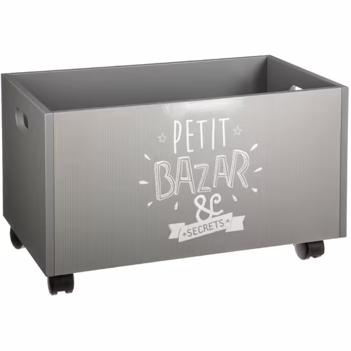 Atmosphera - Toy chest gray with wheels - Gray