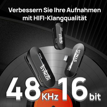 Бездротовий петличний мікрофон SYNCO P2ST для iPhone 15/16/17 та Android (USB-C, HiFi, 2 мікрофони)