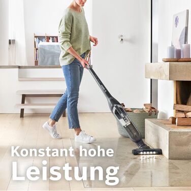 Пилосос Bosch Flexxo 2в1 BBH3P280, бездротовий, акумуляторний, безмішковий, висока потужність, довга автономність, LED-насадка, для всіх типів підлог, темно-сірий, 28В