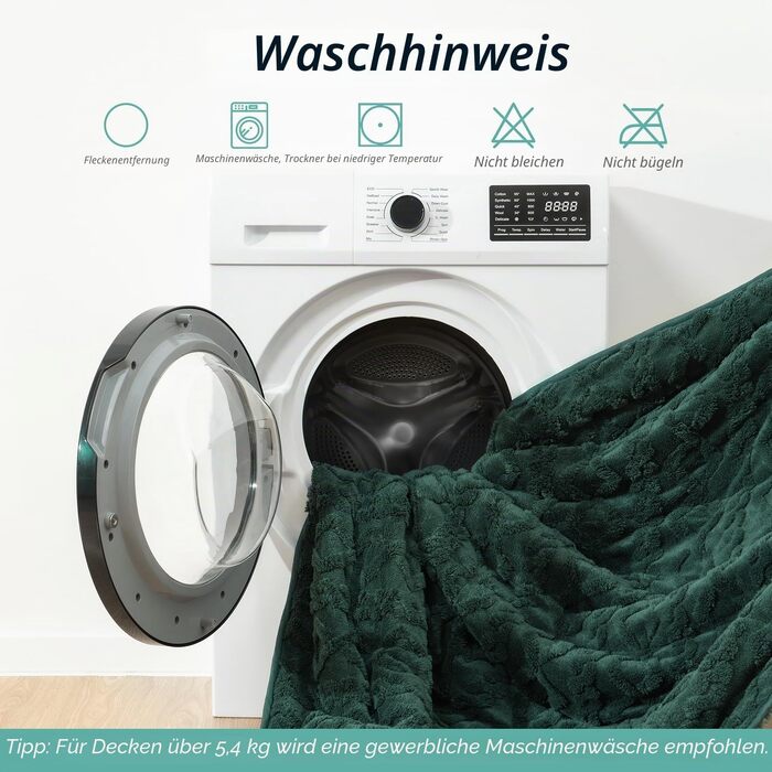 Обважнена ковдра Wemore Sherpa Fleece для дорослих, двостороння пухнаста ковдра з фланелі та плюшу, темно-зелена (Jacquard), 15 lbs, 152 x 203 см