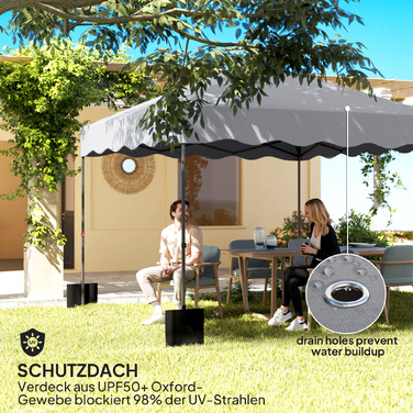 Outsunny Gazebo approx. 3x3m, water-resistant, stable, winter-proof, pop-up folding gazebo with UV protection 50+, foldable party tent, garden tent with carrying bag, garden gazebo for camping and garden, light grey | Aosom