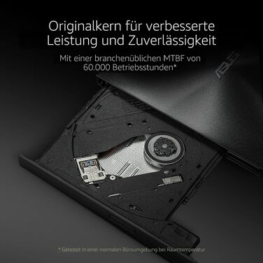 Зовнішній ультратонкий DVD-записувач Asus ZenDrive U9M USB-C/USB-A, сріблястий (для Apple та Windows, з кабелями та ПЗ)
