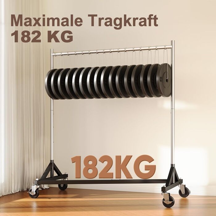 Commercial Clothes Rack with Z-Frame, 182 kg Load Capacity, Heavy-Duty Clothes Rail on Wheels, Adjustable Coat Rack for Hanging