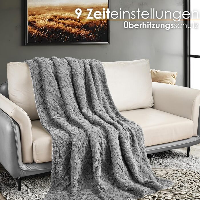 Електрична гріюча ковдра з автовимкненням Kuschelheizdecke 180x130cm, 9 рівнів нагріву, 40°C, пральна